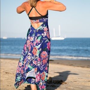 Autumn Teneyl Maxi Dress S w/ open back halter tie